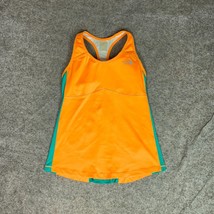 North Face Womens Tank Top Medium Orange Green Athletic Gorp Built In Br... - $18.98