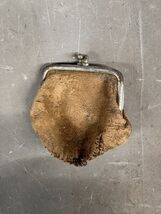 Antique Coin Purse Miniature Leather Victorian Doll 19th Century 2.5” Ru... - $18.65