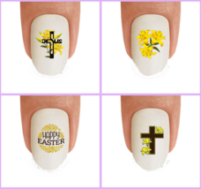 1 Set Easter Lily Cross Bunny Egg Waterslide Nail Decal Transfers #MNMZ - £4.70 GBP