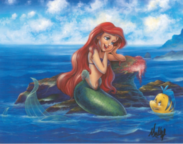 James C. Mulligan SIGNED Walt Disney Art Print The Little Mermaid Ariel Flounder - $39.59