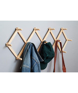 Expanding Wall Rack Storage Wood Hanging Hooks Coffee Mug Cup Holder Hat... - £18.30 GBP