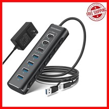 Effortless Connectivity: 7-Port USB 3.2 Hub with Fast Transfer &amp; Power A... - $57.22