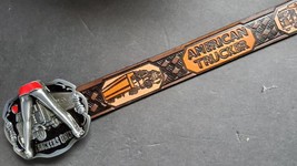 AMERICAN TRUCKERS Genuine Cowhide Leather Belt with Epoxy &quot;Truckers Only... - $39.55