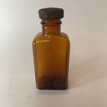 Vintage Amber Apothecary Glass Bottle Owens Illinois Embossed 45SB 1938 With Cap - £4.02 GBP