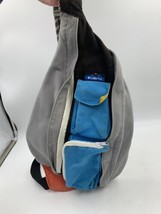 Kavu Rope Sling Crossbody Bag Colorblock Look Gray, Blue, Black *Stains* - £16.24 GBP