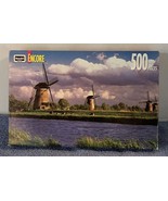 NEW Vintage Windmills at Kinderdijk 500 Pc Jigsaw Puzzle Encore Rose Art... - $7.51