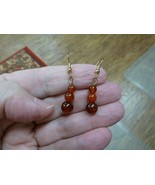 (EE447-g) 4 6 +8mm Orange CARNELIAN bead gemstone dangle gold wire hook ... - $12.99
