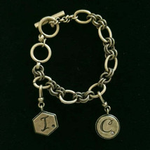 CHLOE + ISABEL Tresors Heirloom antiqued brass plated charm bracelet with C and - £15.24 GBP