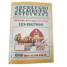 Pumpkin Patch Originals Needlepoint Sampler Farm Alphabet Numbers God Bl... - $29.35