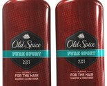 2 Count Old Spice Pure Sport 2in1 For The Hair Shampoo Conditioner Shine... - £23.76 GBP