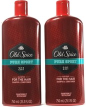 2 Count Old Spice Pure Sport 2in1 For The Hair Shampoo Conditioner Shine 25.3Fl - £23.46 GBP
