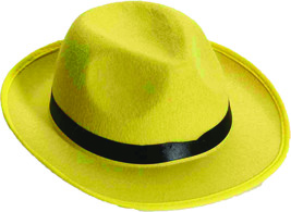 Forum Novelties Men&#39;s Deluxe Adult Novelty Fedora Hat, Yellow, One Size - £65.50 GBP