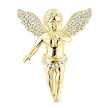 1.05 Ct Round Cut Moissanite Small Baby Angel Pendant 14k Yellow Gold Plated - £220.59 GBP