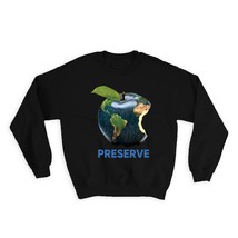 Ecolife Earth Apple Map : Gift Sweatshirt Protect Our Planet Climate Friendly Or - £22.76 GBP