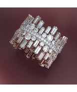 Irregular Shape Love Ring Round Square Cubic Zirconia Trendy Jewelry Gift - £13.42 GBP