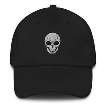 Skull Embroidery Dad Hat Halloween Skull Ghost Bones Cute Baseball Cap Black - £23.53 GBP