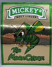 VINTAGE 1981 MICKEYs Malt Liquor &quot;The Mean Green&quot; Sticker/Decal - New Ol... - £7.49 GBP