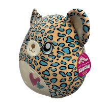 Squishmallow Liv The Leopard Hearts Kellytoy Animal Stuffed Plush Toy Large USA - £31.53 GBP