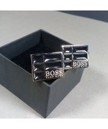 Hugo Boss Silver/Black Enamel Square Cufflinks in Box - $61.54 CAD