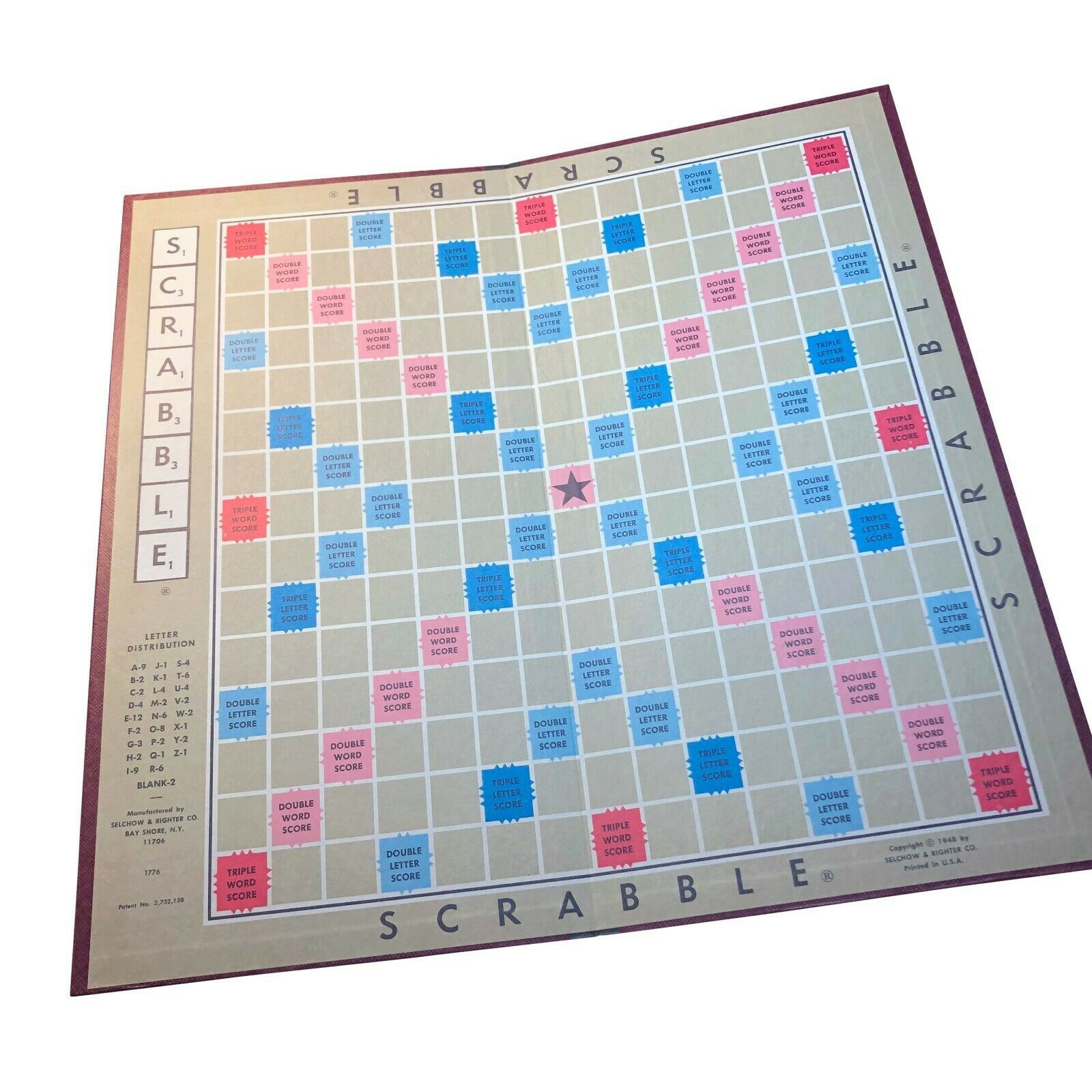 Playing board, Vintage Selchow & Richter Scrabble 1948 - £15.62 GBP
