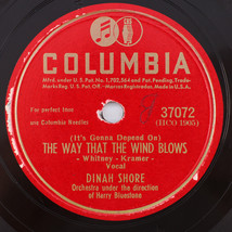 Dinah Shore - Way That The Wind Blows/You Keep Coming 1946 78rpm Record ... - £14.62 GBP