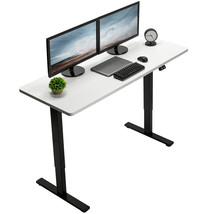 VIVO Electric 60 x 24 Stand Up Desk Workstation | White Table Top, Black Frame - £332.90 GBP