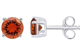 Crislu Citrine Cubic Zirconia Stud Earrings 2.0 ctw November Orange birthstone - £15.53 GBP
