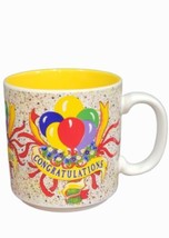 Congratulations Mug Bouquets of Flowers Balloons 1995 Coffee Mug 10 oz S... - $17.71