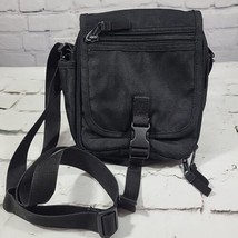 Eddie Bauer Crossbody Purse Black Multi-Pocket Nylon Travelers Bag  - £15.24 GBP