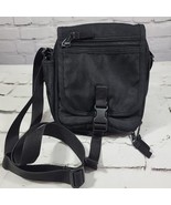 Eddie Bauer Crossbody Purse Black Multi-Pocket Nylon Travelers Bag  - £15.85 GBP