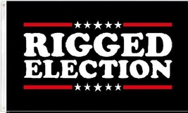 3x5 Rigged Election Trump 2024 Black Flag Banner Grommets - £19.29 GBP