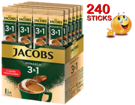 Jacobs Sticks 3IN 1 Monarch Instant Coffee Case 240x15g Made In Ukraine - £69.21 GBP