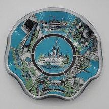 Walt Disney World The Magic Kingdom Souvenir Plate w/ Ruffled Edge Blue Back - £20.08 GBP