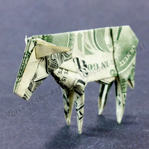 COW Money Origami Art Dollar Bill Sculptors Bank Note Cash - £15.63 GBP