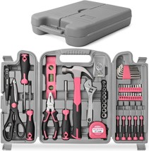 Hi-Spec 54pc Pink Home DIY Tool Kit Set for Women, Office &amp; Garage. Comp... - £56.49 GBP