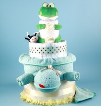 Deluxe Friendly Frog Diaper Cake Baby Gift - £148.42 GBP