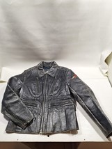 Women&#39;s HARLEY DAVIDSON MOTORCYCLE JACKET Black Leather Distressed Vinta... - $67.75 CAD