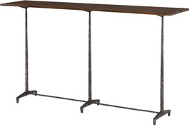Console Table MAITLAND-SMITH Realm Hand-Waxed Top Wax Solid Oak Forged Iron - £2,796.94 GBP