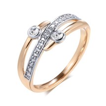 Fashion 585 Rose Gold Mixed Silver Color Natural Zircon Rings for Women ... - $20.07