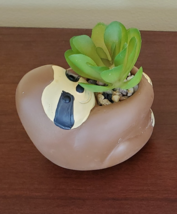 Sloth Animal Planter with Faux Succulent, Cement Pot and Artificial Plant, 4" image 3