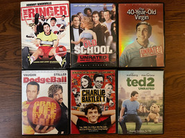 DVD Bundle Lot of 6 Comedy Movies - 40 Year Old Virgin, Dodgeball, Ted 2 - £10.28 GBP