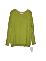 Liz Claiborne Bright Approach Sweater Lime Green With Side Slits Womens ... - $17.82