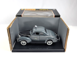 1940 Ford Coupe Highway Patrol Car Gray Die cast 1/18 Scale Eagle Collec... - $37.61