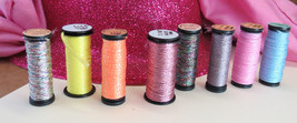 Kreinik Metallic Thread Lot #10  1/16 Ribbon 8 Springy No Repeat New Old Stock - £16.42 GBP