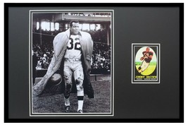 Jim Brown Framed 11x17 Rookie Card Reprint + Photo Display Browns - £54.91 GBP