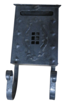 Vtg Antique Cast Iron Metal Wall Mounted Mail Letter Box W/ Newspaper Ho... - €25,61 EUR