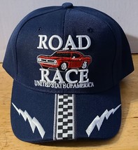 Road Race United State Of America Car Lightning Baseball Cap Hat ( Dark Blue ) - £9.40 GBP