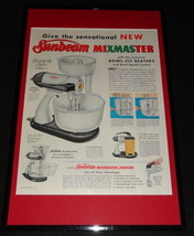 1955 Sunbeam Mixmaster Framed 11x17 ORIGINAL Advertising Display  - $59.39