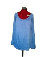 Style &amp; Co Top Blue Women Scoop Neck Bell Sleeves Size Medium - £24.01 GBP