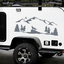  Vinyl Decal Stickers for SUV RV Camper Offroad Howling  Decoration Mountains Fo - £72.05 GBP
